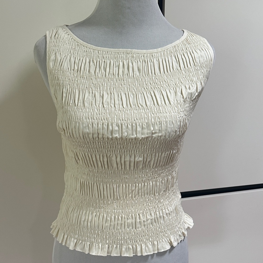 Peppermayo ivory Garden kisses shirred top NWT